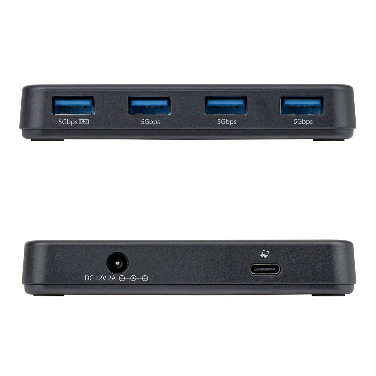 StarTech.com Hub USB-A 4 Ports 5 Gbps Auto-Alimenté, Câble Hôte USB-C et USB-A 2-en-1, Port de Charge BC 1.2, Adaptateur