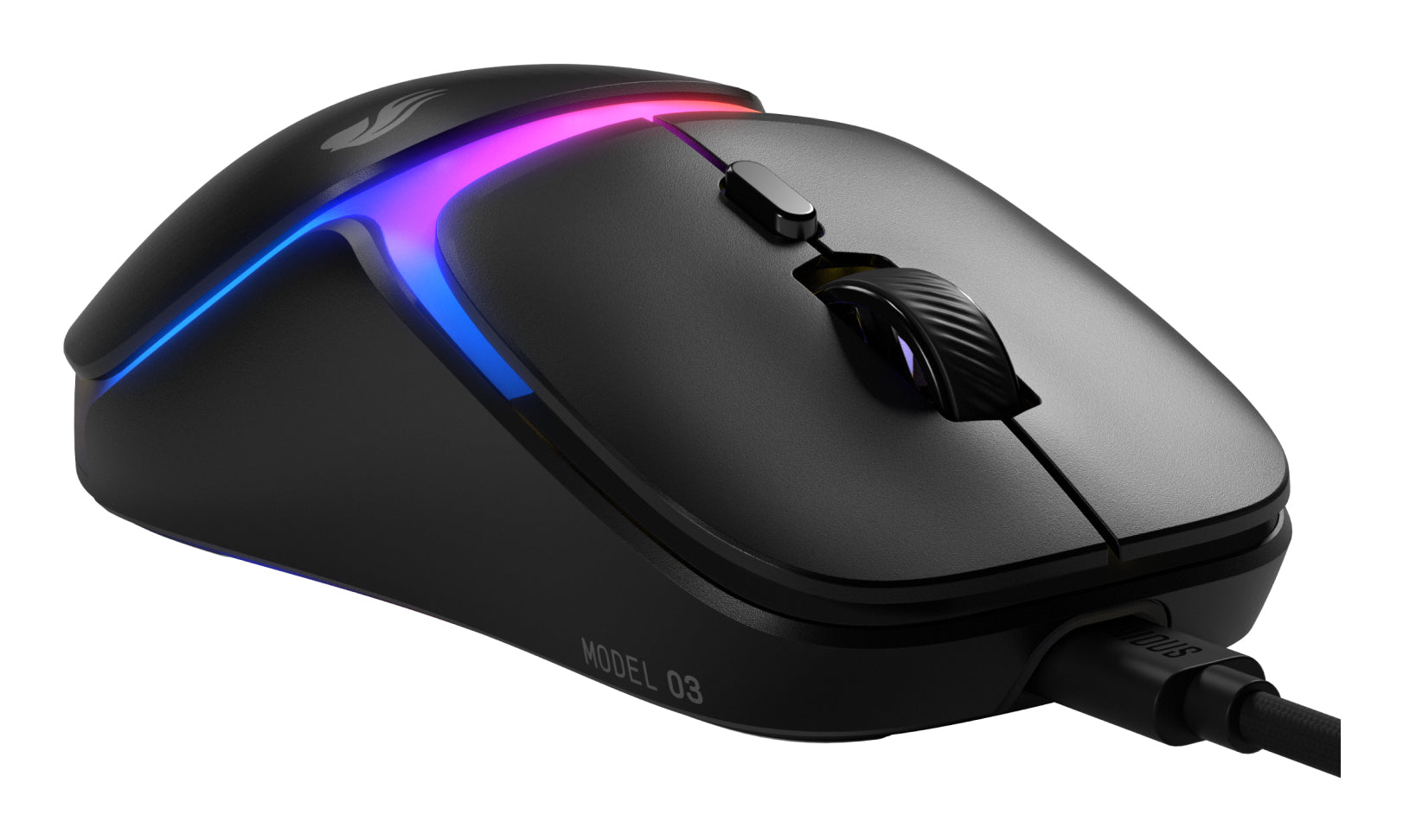 Glorious Gaming Glorious Gaming - Souris gaming filaire Modèle O3 - Ultralégère 54 g, Switch optiques 130M clics, Capteur BAMF 3.0 30k DPI, Suivi 750 IPS, Accélération 50 G, compatible toutes prises en main - Noire