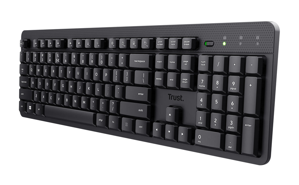 Trust Ody II Clavier de Bureau Sans Fil RF, Disposition QWERTZ Allemand, Noir