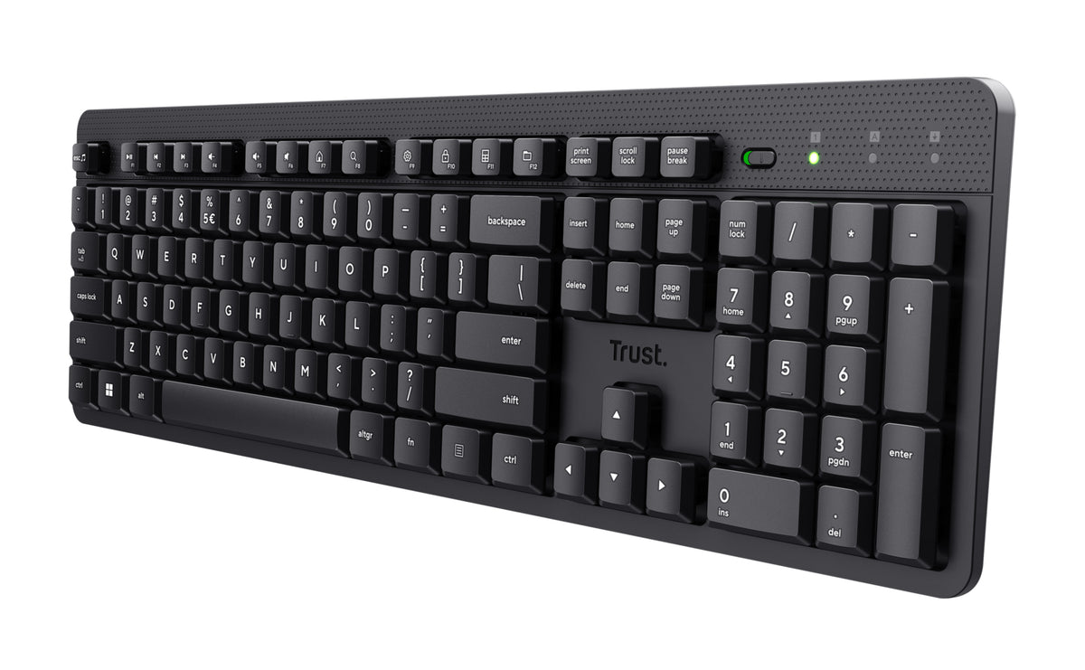 Trust Ody II Clavier de Bureau Sans Fil RF, Disposition QWERTZ Allemand, Noir
