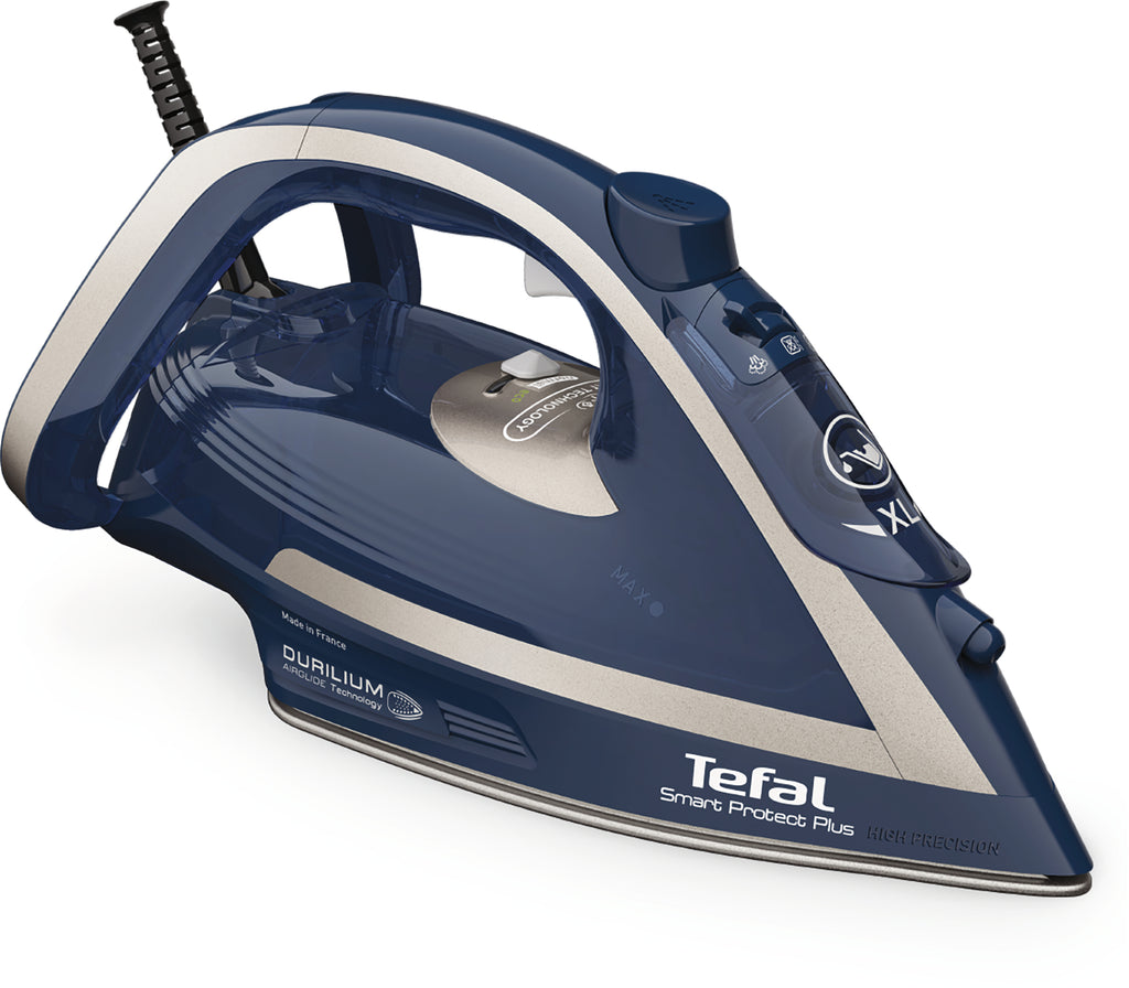 Tefal Smart Protect Plus FV6872 Fer à Repasser à Sec ou à Vapeur, Semelle Durilium Airglide, 2800 W, Bleu