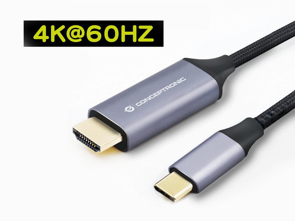 Conceptronic ABBY10G câble vidéo et adaptateur 2 m USB Type-C HDMI Gris