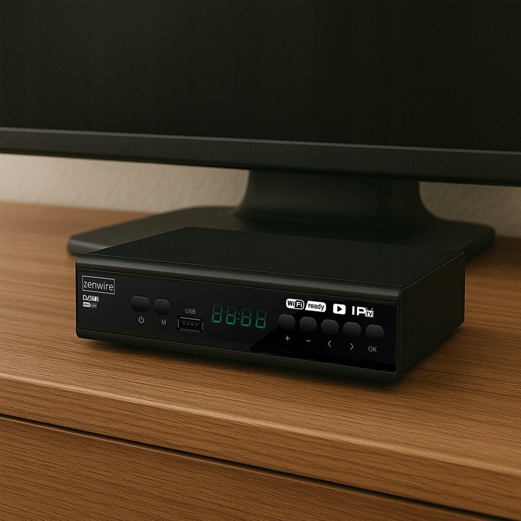Récepteur satellite DVB-T2 HEVC H.265 Full HD pour la télévision terrestre avec port USB, Zenwire DVB-T2 001