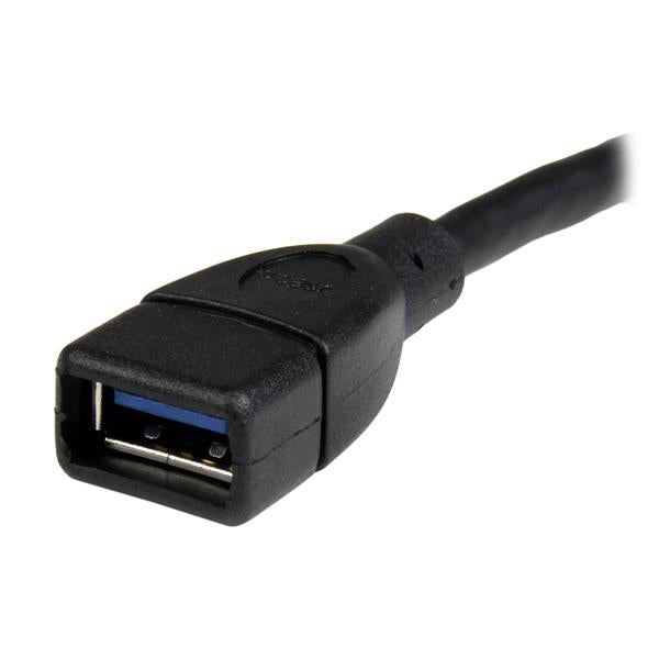 StarTech.com Câble d'extension USB 3.0 15cm, Rallonge USB A Mâle vers Femelle, Noir