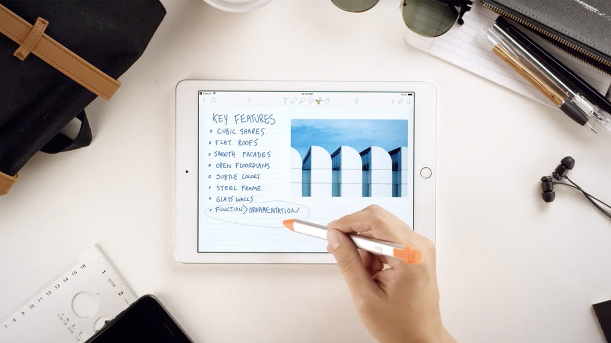 Logitech Crayon Stylet Numérique, Gris et Orange