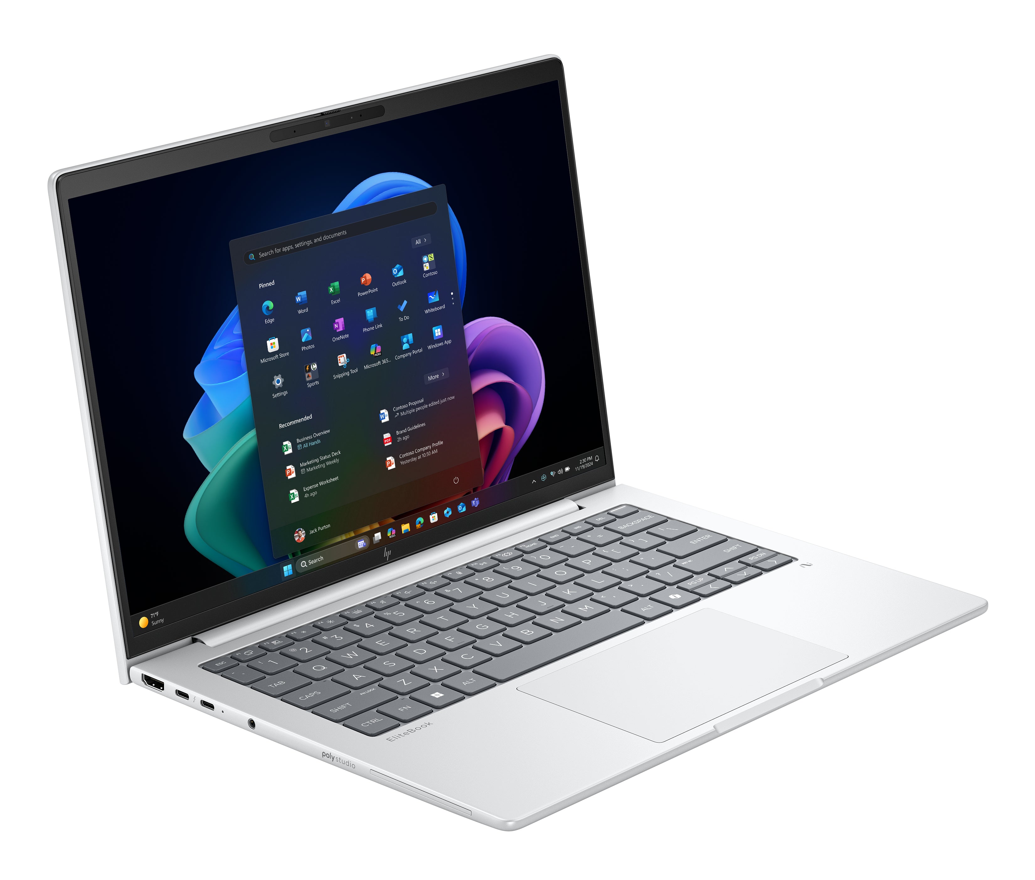 HP EliteBook 8 G1i Next Gen AI PC Copilot+ PC Intel Core Ultra 7 256V Laptop 35.6 cm (14") WUXGA 16 GB LPDDR5x-SDRAM 512 GB SSD Wi-Fi 7 (802.11be) Windows 11 Pro Silver
