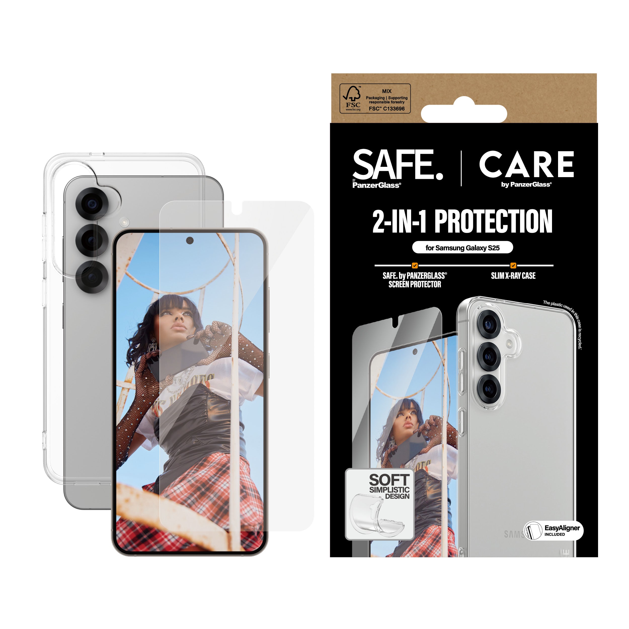 PanzerGlass PanzerGlass CARE™ by ® 2-in-1 Bundle Samsung Galaxy S25 Protection d'écran transparent 1 pièce(s)