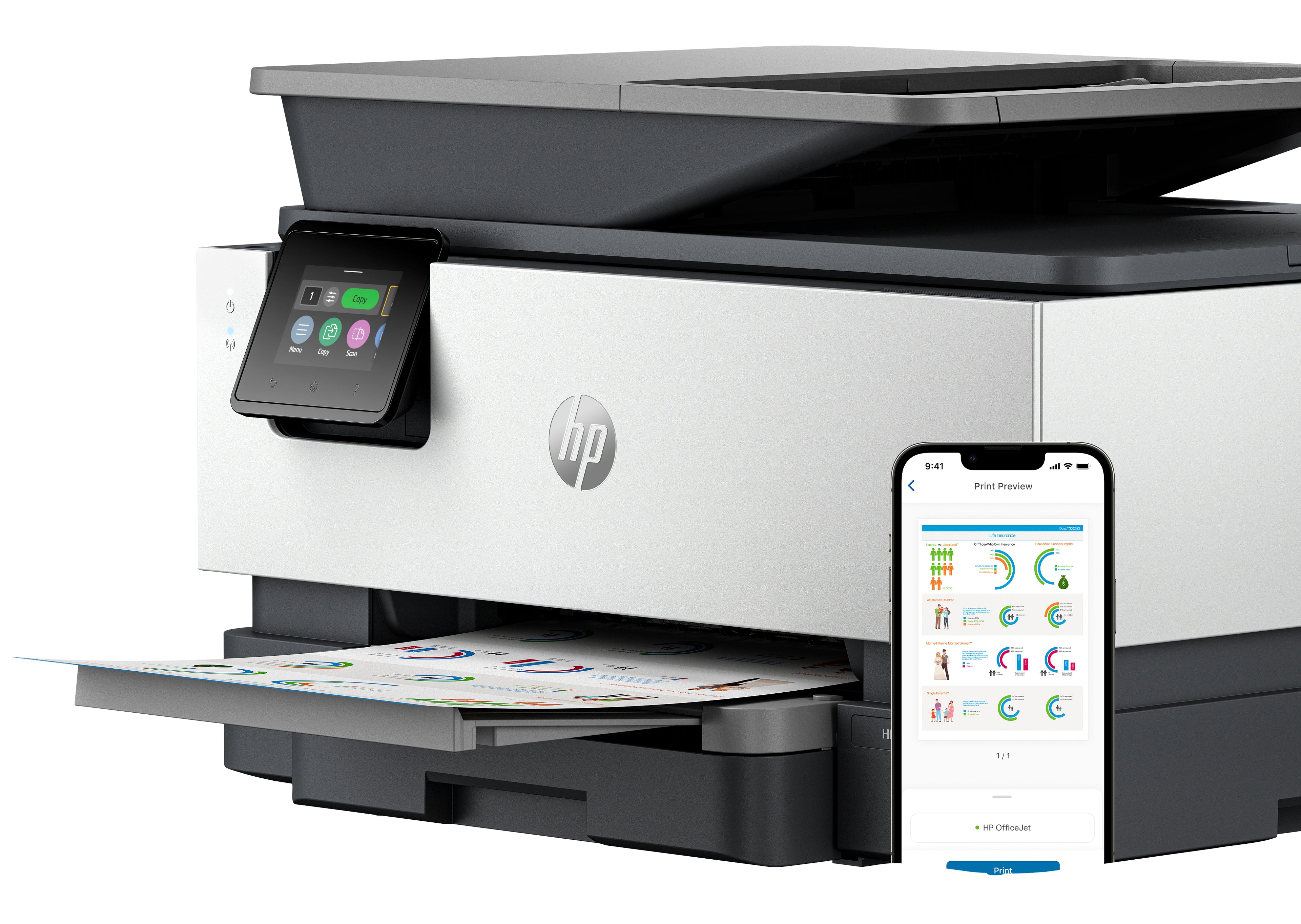 HP OfficeJet Pro 9122e Sans fil All-in-One Couleur Imprimante, Instant Ink; Impression recto-verso