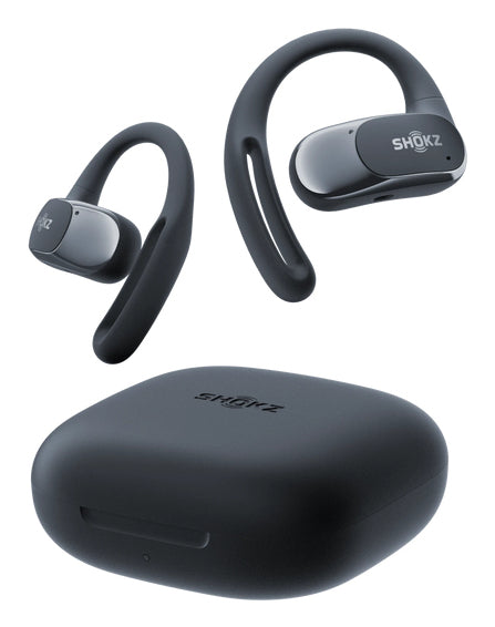 SHOKZ OpenFit Air Casque Sans Fil avec Crochets Auriculaires, Bluetooth, Noir
