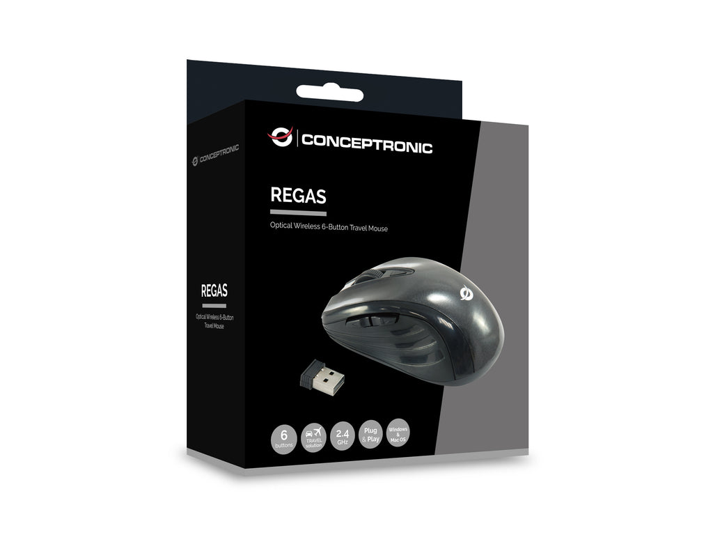 Conceptronic CLLM5BTRVWL souris Voyage Droitier RF sans fil Optique 1600 DPI