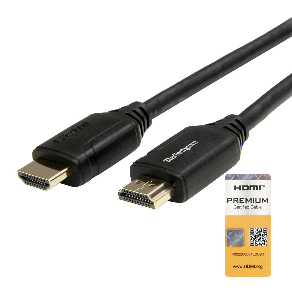 StarTech.com Câble HDMI 2.0 Fin 2m Certifié Premium, UHD 4K 60Hz HDR10, Ethernet, Fibre d'Aramide et Gaine TPE