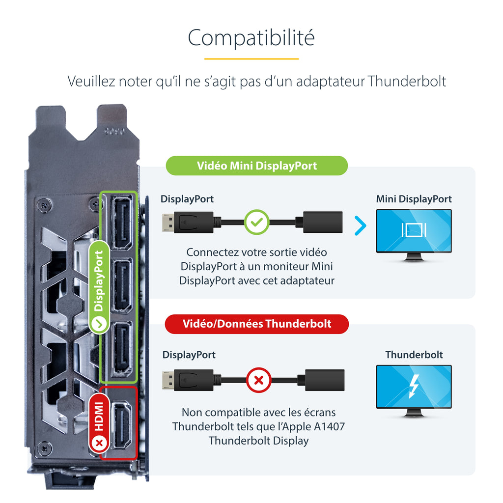 StarTech.com Câble DisplayPort vers Mini DisplayPort 15 cm - Vidéo UHD 4K x 2K - Câble Adaptateur DP Mâle vers Mini DisplayPort Femelle - Câble de Rallonge pour Ordinateur DP vers Moniteur mDP 1.2 - vue 6