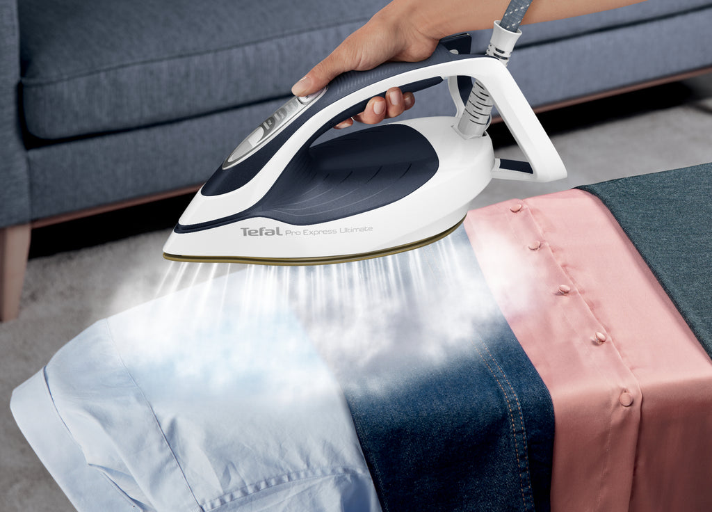 Tefal Pro Express Ultimate II GV9720 1,2 L Durilium Airglide Autoclean Ultra Thin soleplate Bleu, Blanc