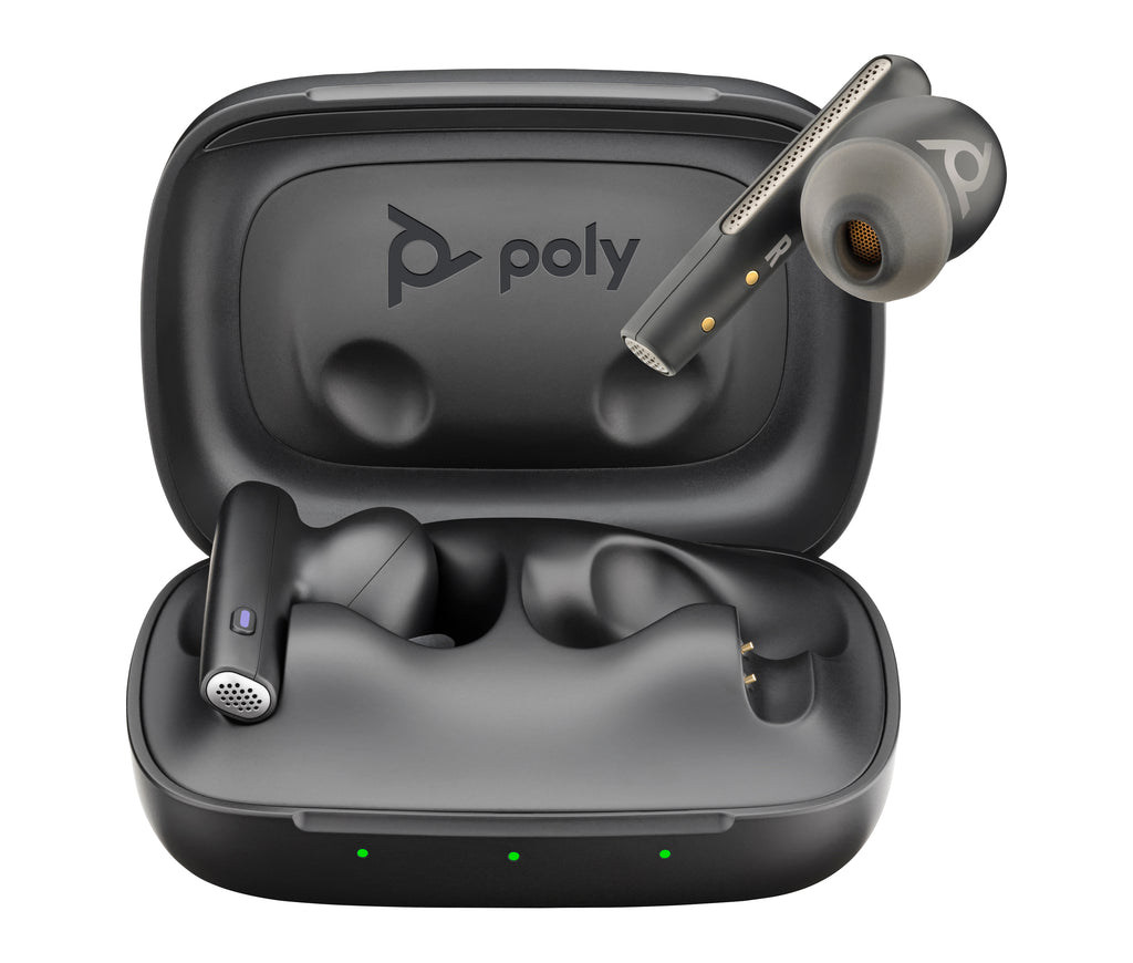 HP Poly Écouteurs noir charbon Poly Voyager Free 60 UC M + adaptateur USB-A BT700 + étui de charge de base