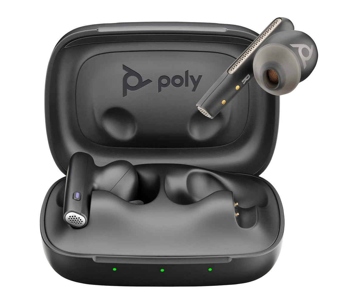 HP Poly Écouteurs noir charbon Poly Voyager Free 60 UC M + adaptateur USB-A BT700 + étui de charge de base