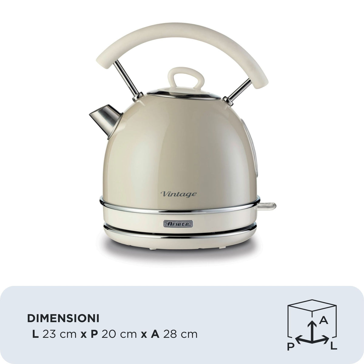 Ariete 2877/03 Bouilloire Électrique 1,7 L 2000 W, Beige