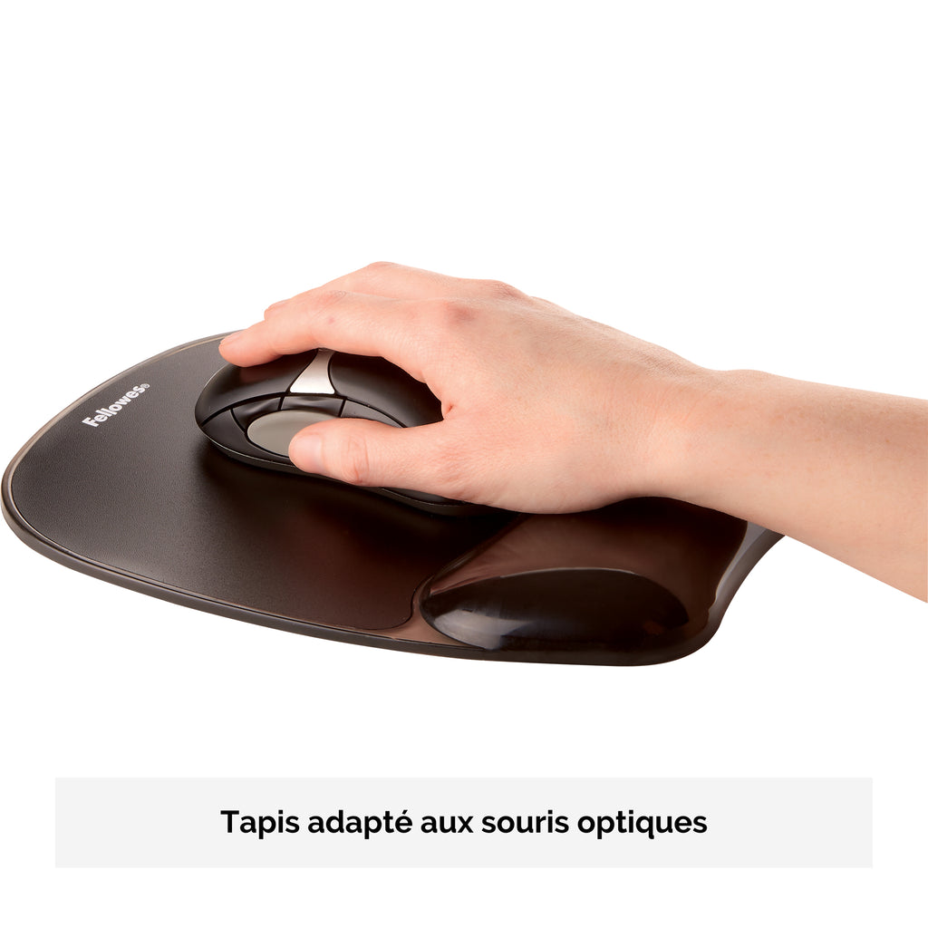 Fellowes 9112101 Tapis de Souris avec Repose-Poignet en Gel, Noir