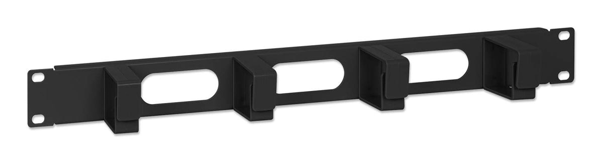 Intellinet Panneau de gestion des câbles 19", 1U, 4 anneaux plastiques courts, noir