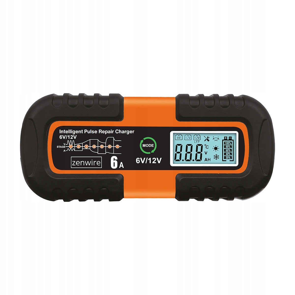 Chargeur-redresseur de batterie de voiture avec fonction de réparation AGM 6 V / 12 V Zenwire JMD-6S