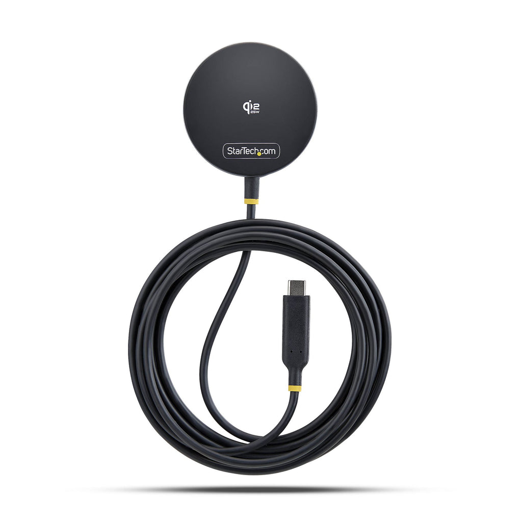 StarTech.com Pad de Charge Sans Fil Magnétique Qi2.2 25W Certifié avec Câble USB-C Intégré 6,6pi (2m), Compatible MagSaf