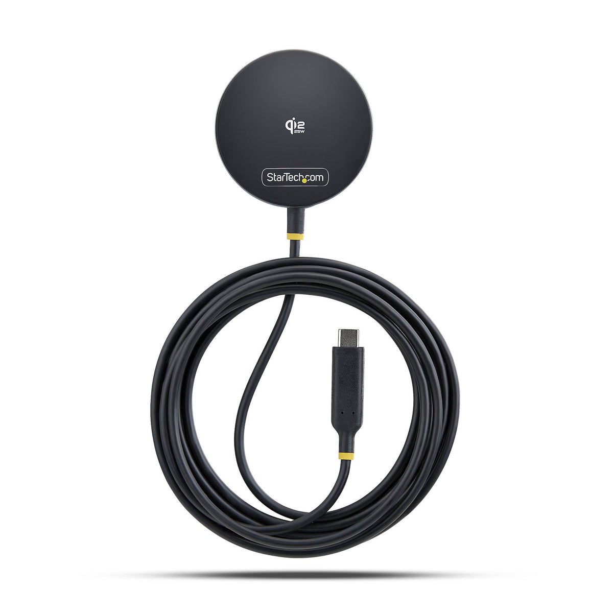 StarTech.com Pad de Charge Sans Fil Magnétique Qi2.2 25W Certifié avec Câble USB-C Intégré 6,6pi (2m), Compatible MagSaf