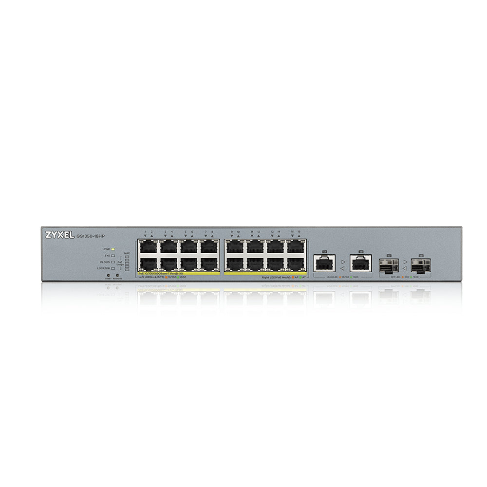 Zyxel GS1350-18HP-EU0101F Commutateur Réseau Géré L2 Gigabit Ethernet PoE Gris