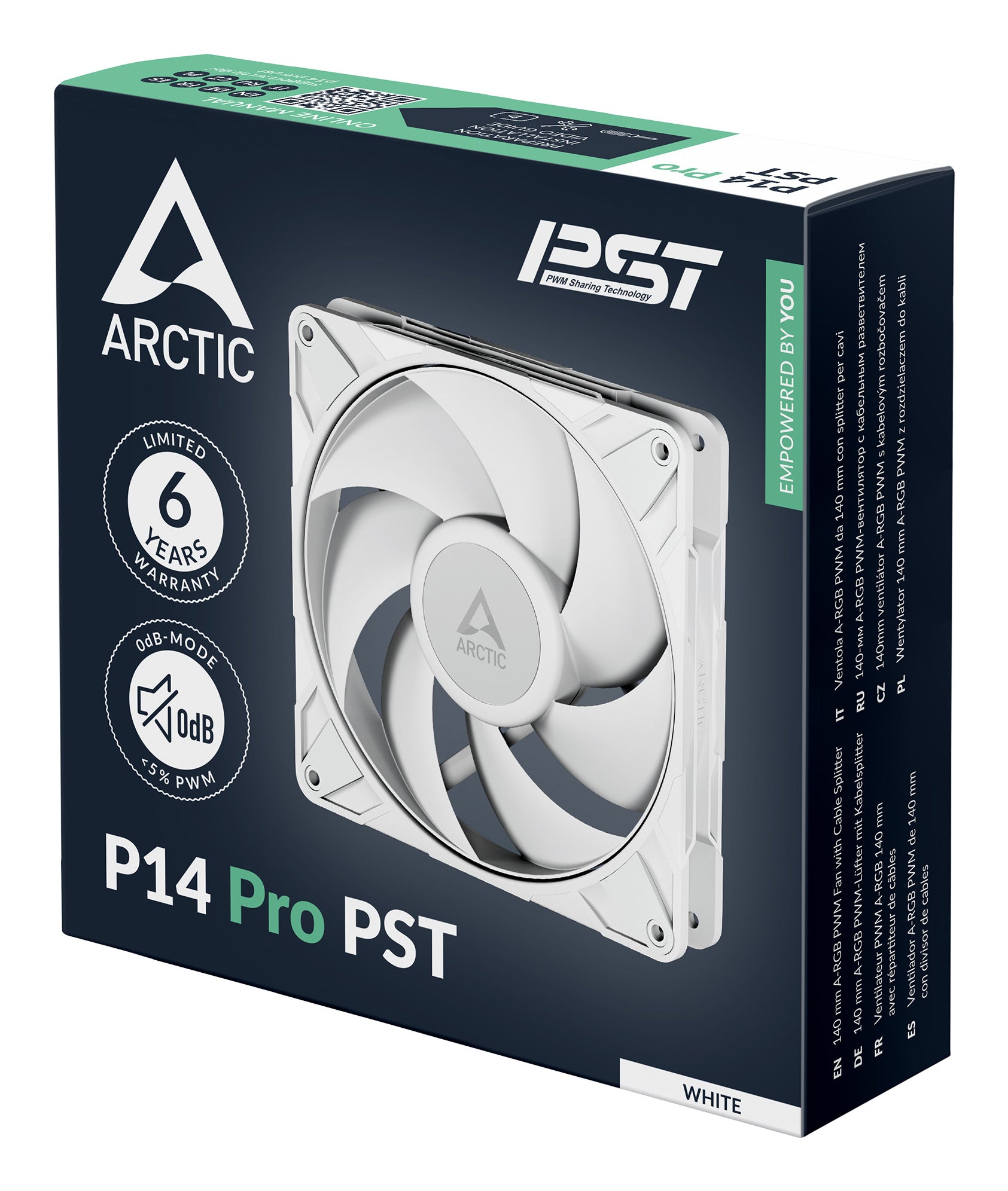ARCTIC P14 Pro PST Boitier PC Ventilateur 14 cm Blanc 1 pièce(s)