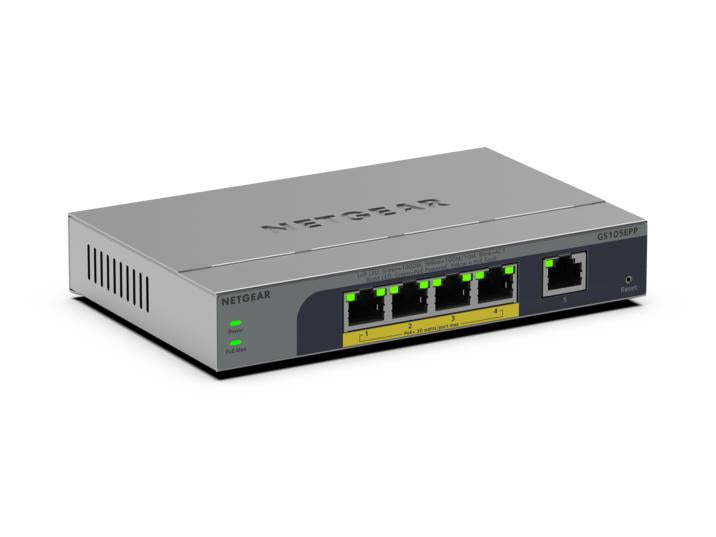 NETGEAR GS105EPP Switch Gigabit Ethernet Non-géré 5 Ports PoE, Gris