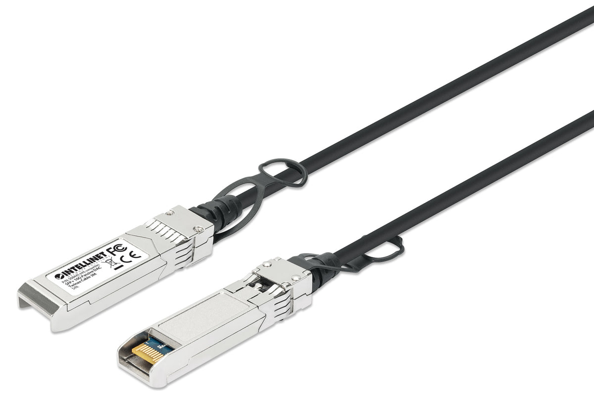 Intellinet 508445 Câble InfiniBand et Fibres Optiques SFP+ 3m, Noir et Argent