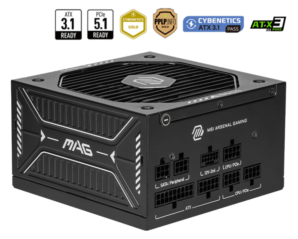 MSI MAG A750GLS PCIE5 unité d'alimentation d'énergie 750 W 24-pin ATX ATX Noir