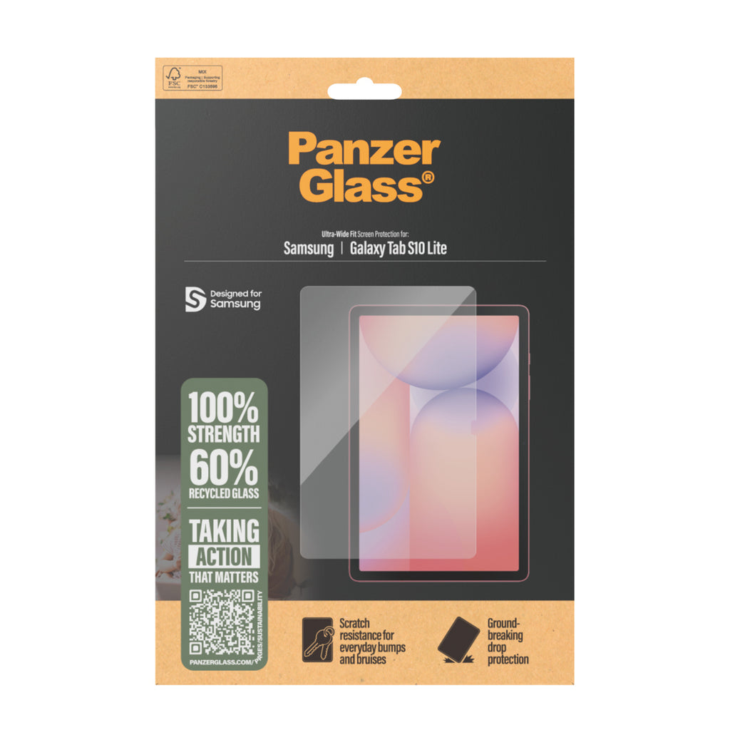 PanzerGlass Protection d'écran Ultra-Wide Fit pour Galaxy Tab S10 Lite, Verre Trempé Transparent