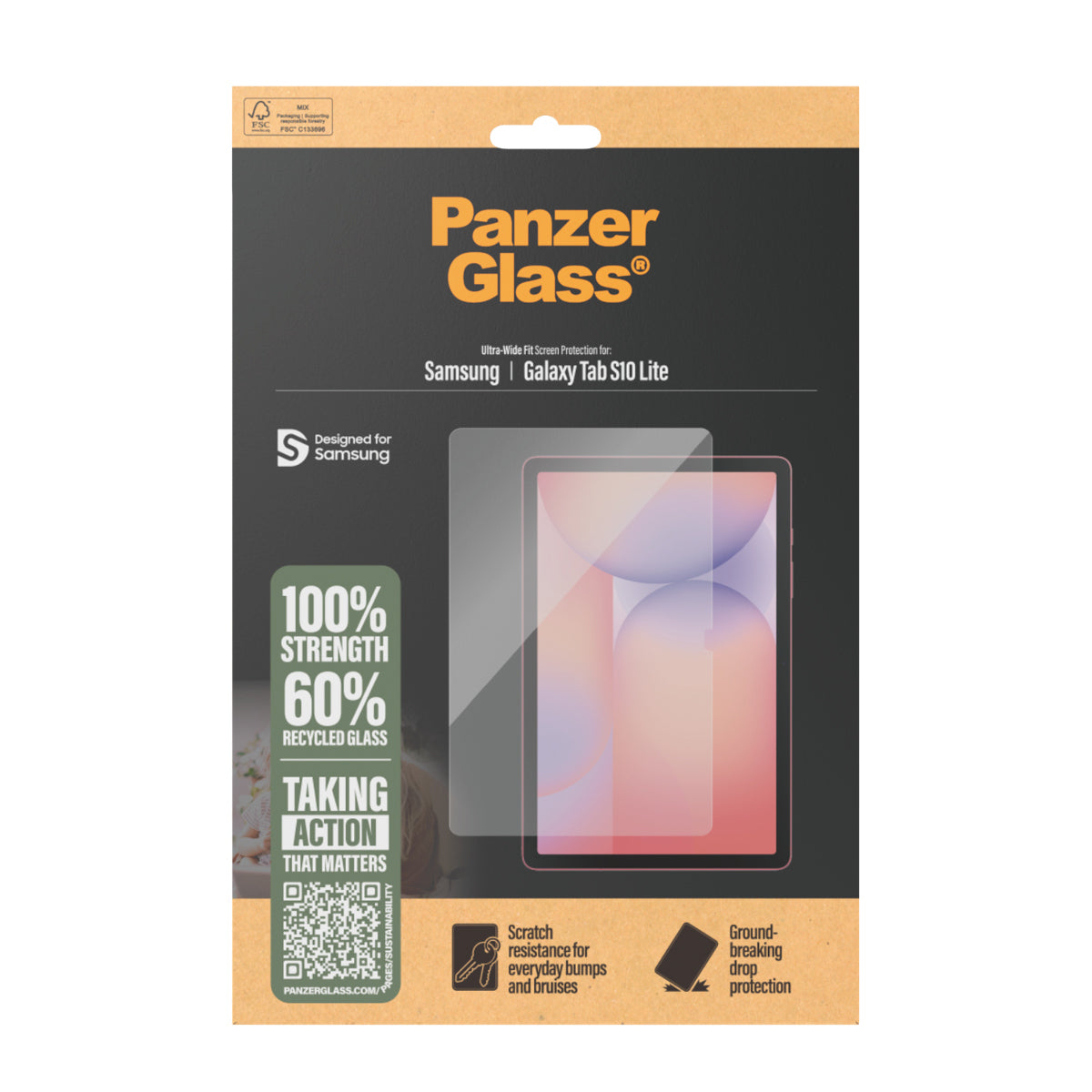 PanzerGlass Protection d'écran Ultra-Wide Fit pour Galaxy Tab S10 Lite, Verre Trempé Transparent