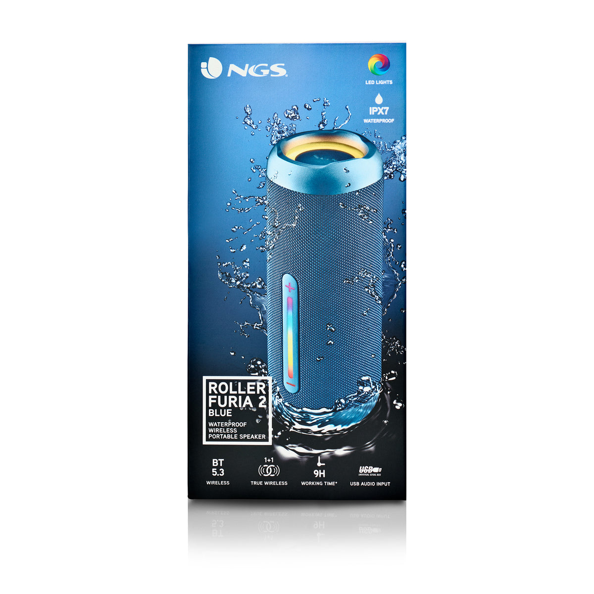 NGS ROLLER FURIA 2 Enceinte portable stéréo Bleu 15 W