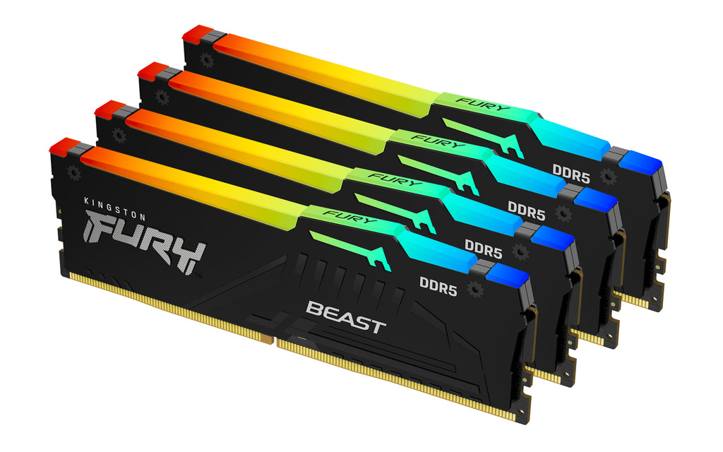 Kingston Technology FURY Beast 128 Go 5600 MT/s DDR5 CL40 DIMM (Kits de 4) RGB XMP