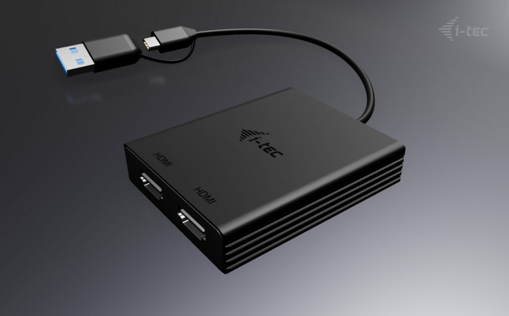 i-tec Adaptateur Vidéo Dual DisplayPort USB-A/USB-C 4K 60Hz