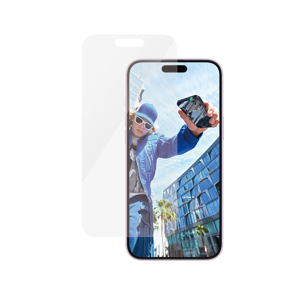 PanzerGlass Protection d'écran Classic Fit pour iPhone 16 Plus et iPhone 15 Plus, Transparent