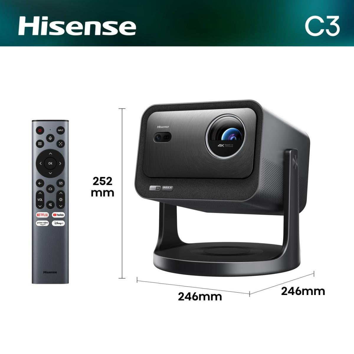 Hisense C3 DLP UHD 4K (3840x2160) Compatibilité 3D Argent