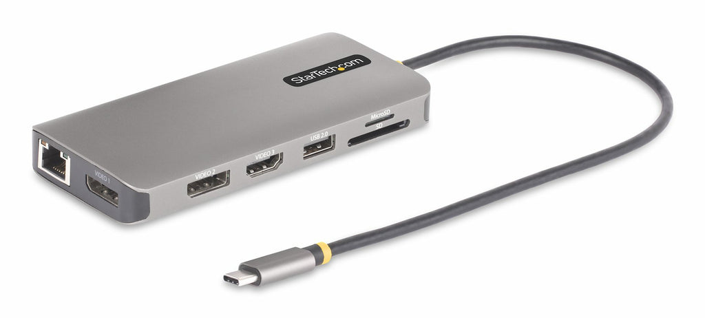 StarTech.com Adaptateur Multiport USB-C Triple Moniteur, Double HDMI et DisplayPort 4K 60Hz/30Hz, Hub USB 4 Ports, 100W 