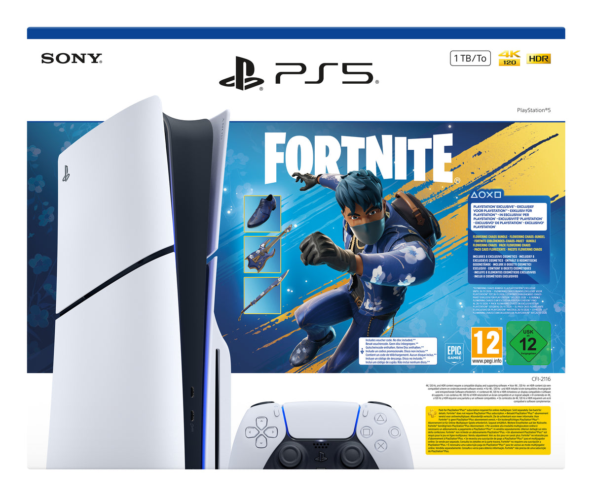 Sony PlayStation 5 - Fortnite Flowering Chaos Bundle 1,02 To Wi-Fi, Blanc