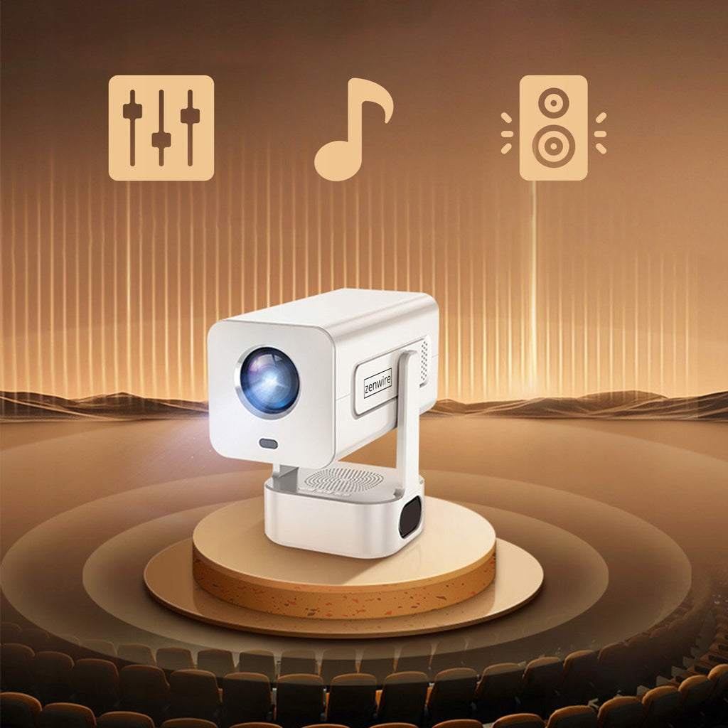 Mini-projecteur portable Android 13 avec Wi-Fi, projection à 360°, Full HD et 4K pour téléphone Zenwire IMC360