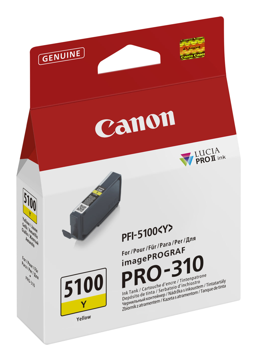 Canon PFI-5100 Y Cartouche d'Encre Originale, Jaune - vue 2