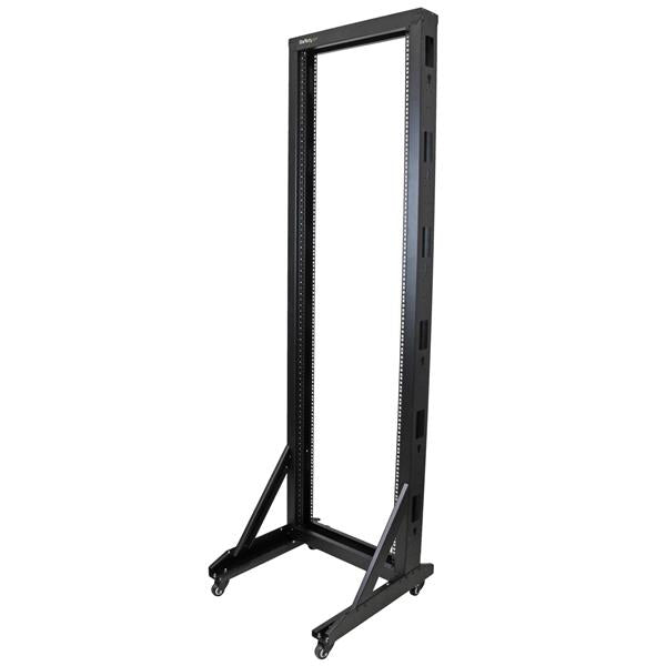 StarTech.com Rack Serveur Mobile 42U à 2 Mâts, Rack Réseau 19" à 2 Mâts avec Roulettes, Rack Ouvert Roulant pour Équipement AV/Data/Media/IT, Rack Ordinateur pour la Maison/Bureau - Roulettes Incluses - vue 2
