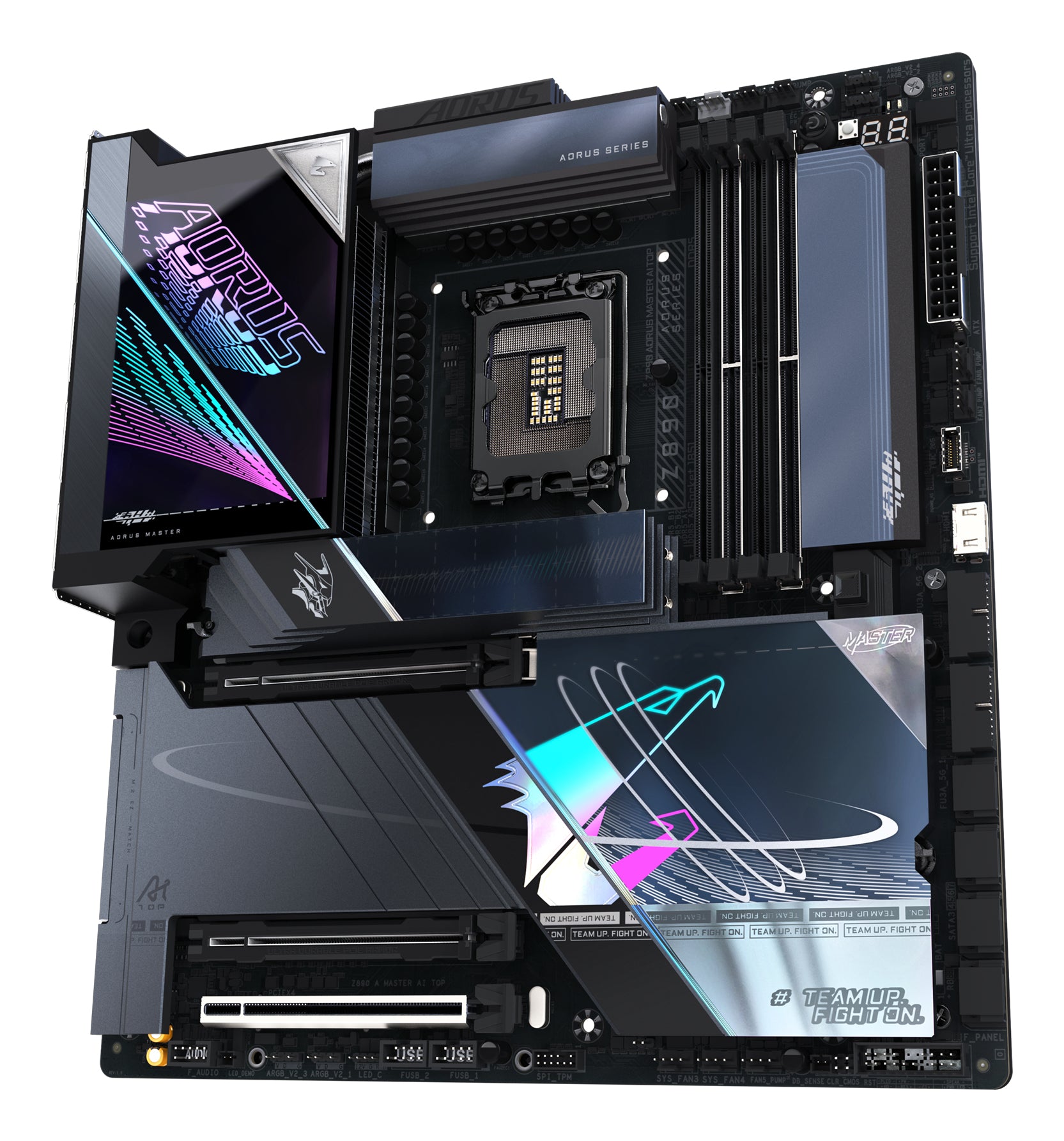 GIGABYTE Z890 AORUS MASTER AI TOP Carte Mère - Prend en charge les processeurs Intel Core Ultra (Série 2), VRM 20+1+2 phases, jusqu'à 9500MHz DDR5 (OC), PCIe 5.0 M.2, Wi-Fi 7, Thunderbolt 4