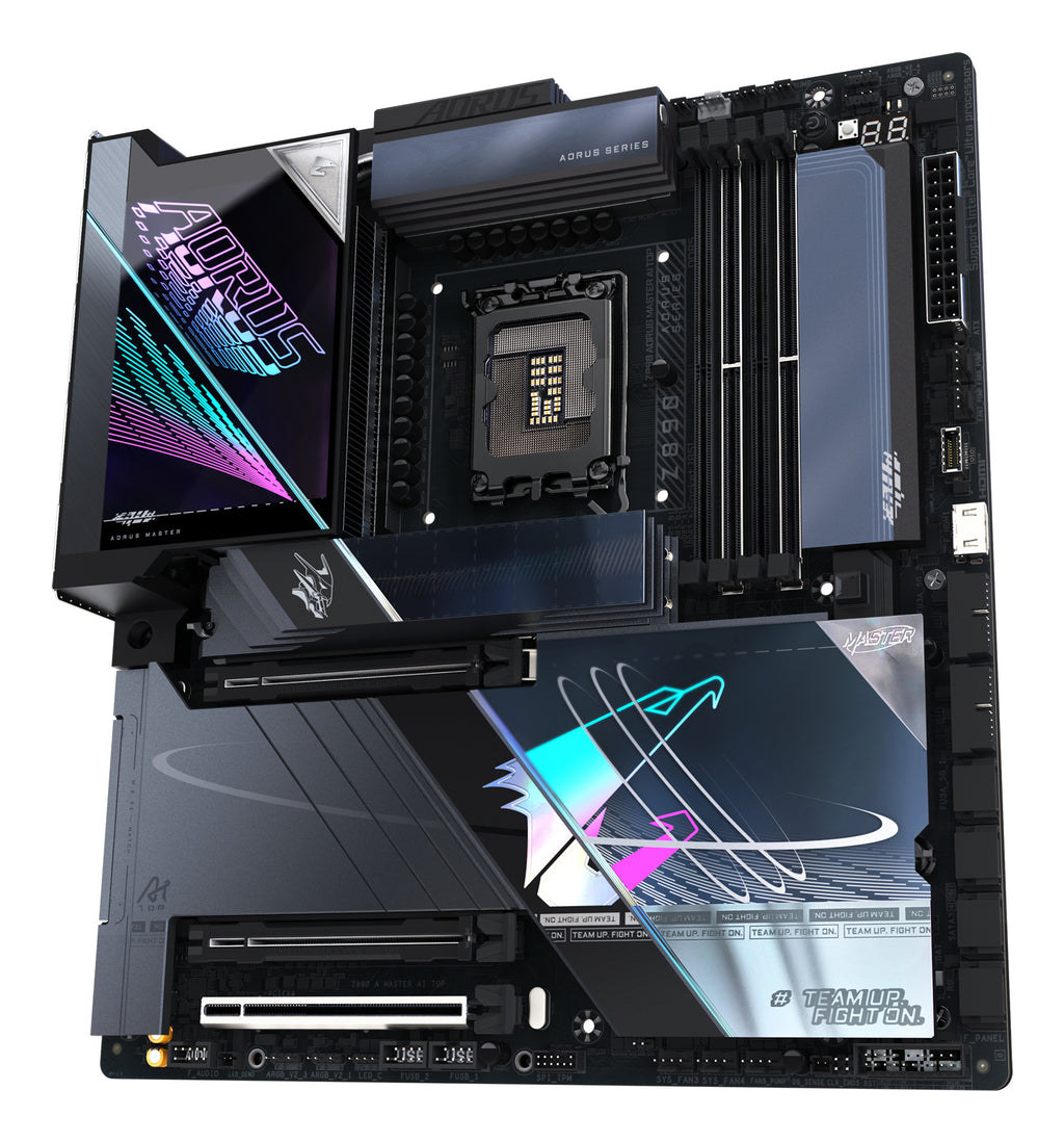 GIGABYTE Z890 AORUS MASTER AI TOP Carte Mère - Prend en charge les processeurs Intel Core Ultra (Série 2), VRM 20+1+2 phases, jusqu'à 9500MHz DDR5 (OC), PCIe 5.0 M.2, Wi-Fi 7, Thunderbolt 4