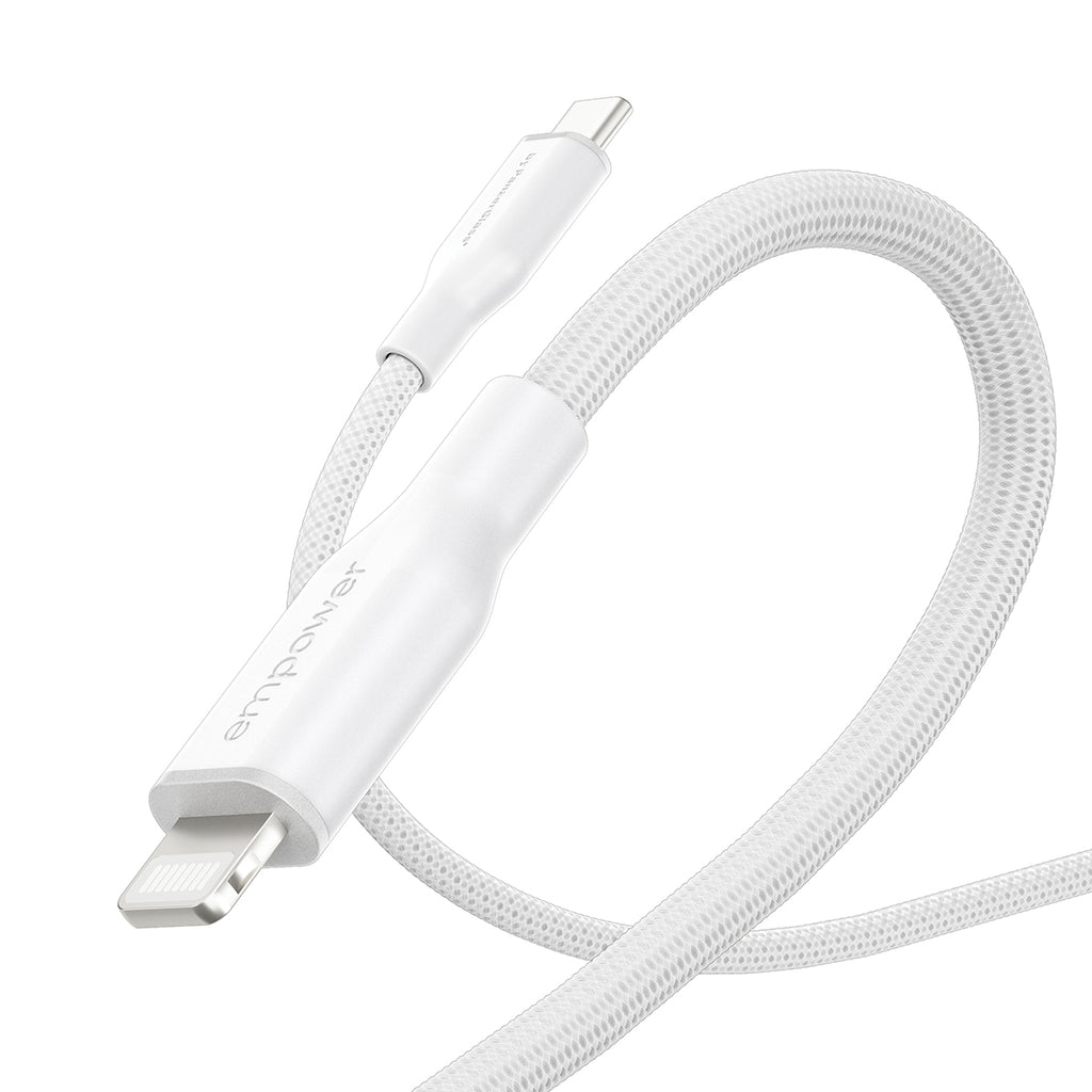 PanzerGlass empower™ by ® Racing 60W USB-C to Lightning Cable | USB 2.0 | 1.2M | Silver White câble USB Blanc