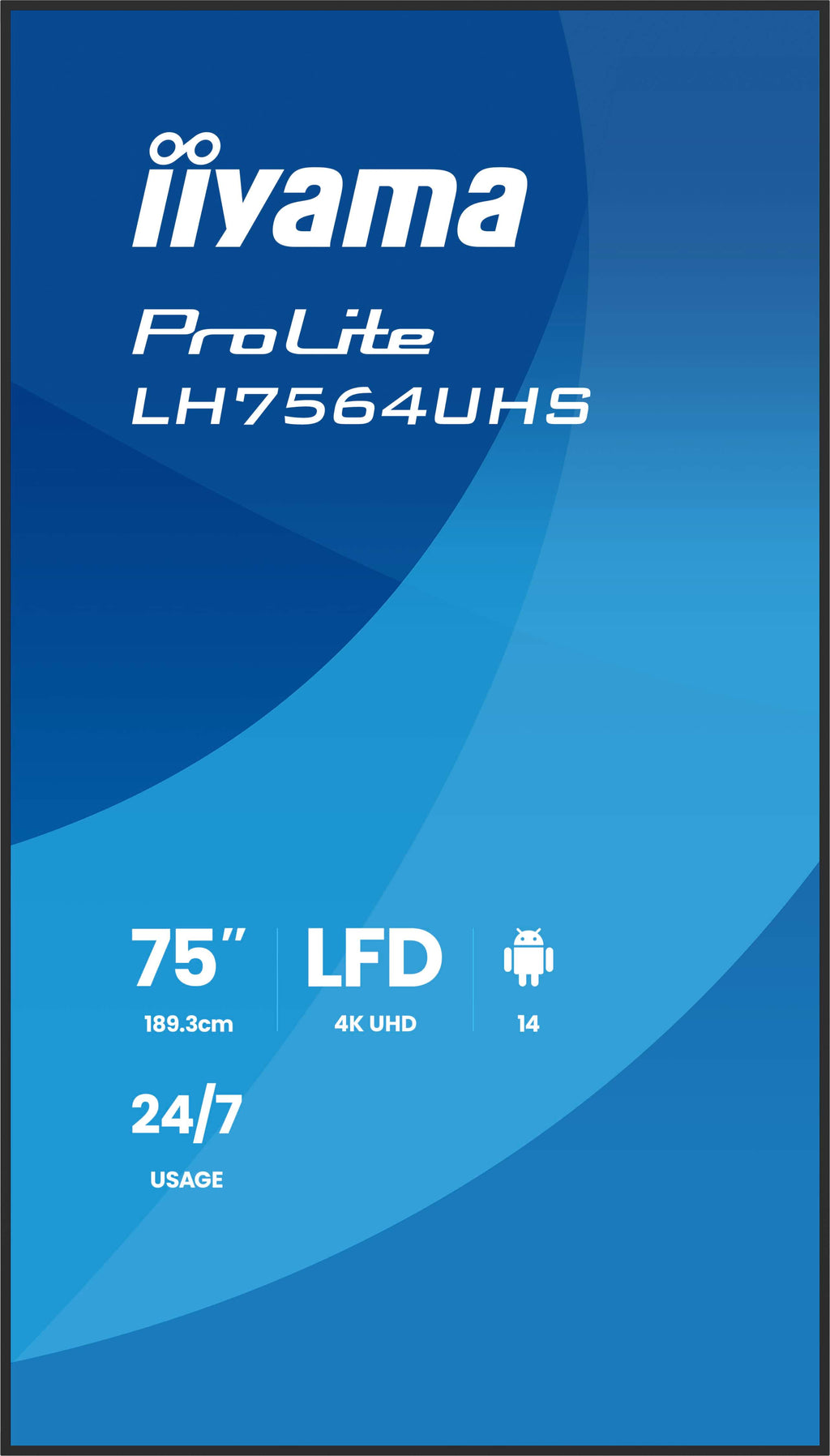 iiyama LH7564UHS-B1AG Écran d'affichage dynamique Écran plat de signalisation numérique 190,5 cm (75") Wifi 500 cd/m² 4K Ultra HD Noir Intégré dans le processeur Android 24/7 - vue 3