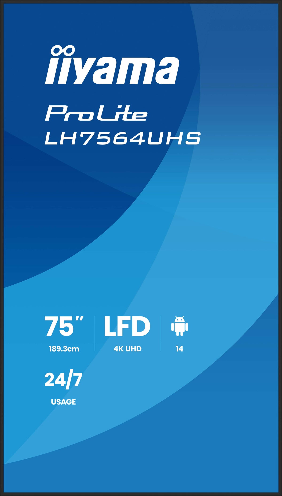 iiyama LH7564UHS-B1AG Écran d'affichage dynamique Écran plat de signalisation numérique 190,5 cm (75") Wifi 500 cd/m² 4K Ultra HD Noir Intégré dans le processeur Android 24/7 - vue 3