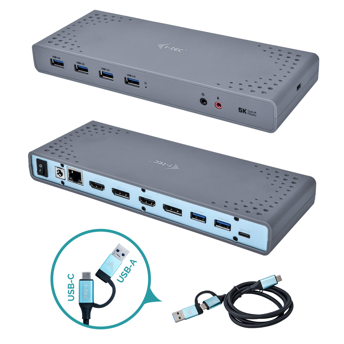 i-tec Station d'accueil Dual Display USB 3.0 / USB-C / Thunderbolt 3