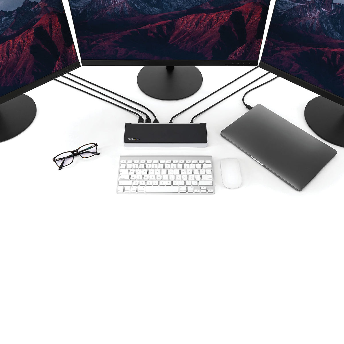 StarTech.com Station d'Accueil USB-C 4K, Station d'Accueil pour Triple Moniteur UHD 4K, Mac et Windows, USB C vers HDMI 