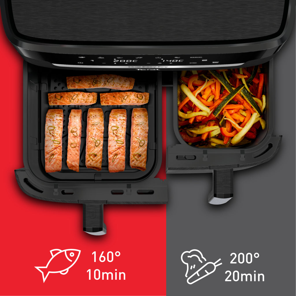 Tefal Easy Fry Dual XXL EY9428E0 friteuse Double 11 L Autonome 2020 W Friteuse d’air chaud Noir - vue 6
